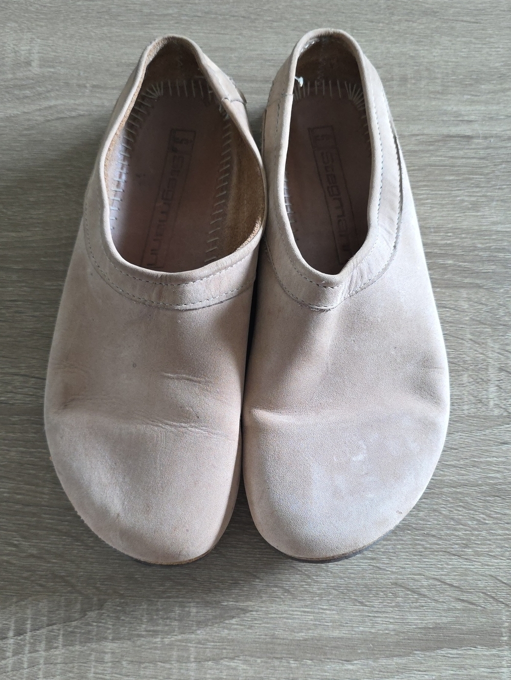 Stegmann Light Tan Leather Clogs Size 11